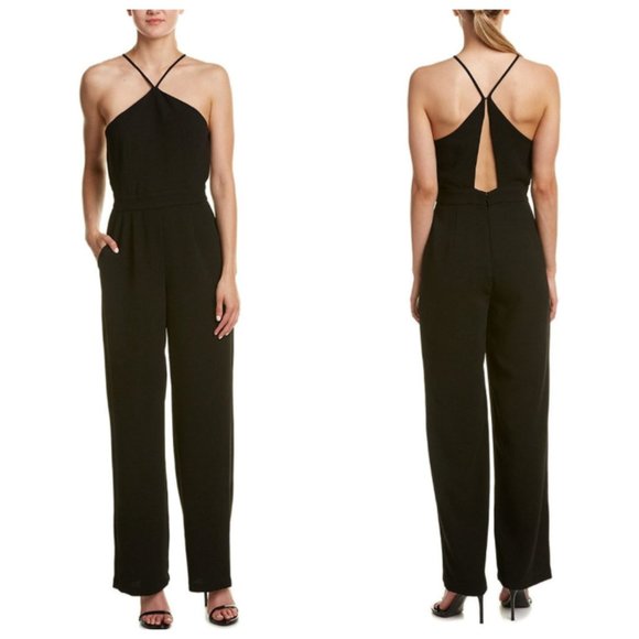 BCBGeneration Black Halter Wide Leg Jumpsuit - Picture 2 of 6